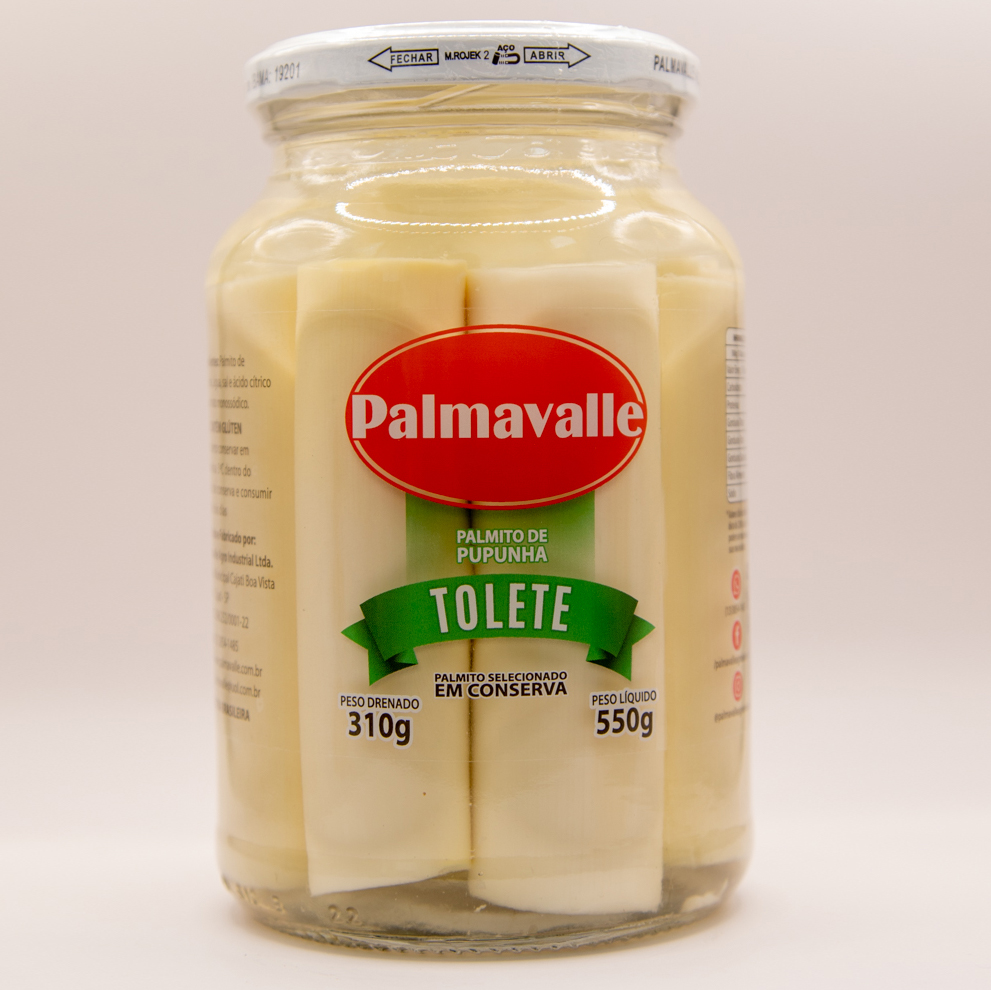 Palmito Pupunha Tolete Premium em conserva 310g para restaurantes, churrascarias, hotéis e food service.