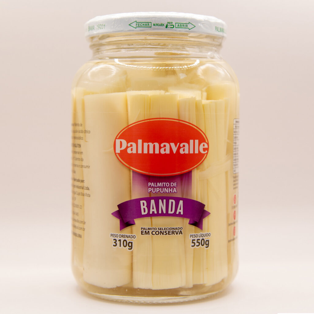 Palmito Pupunha Banda Premium em conserva 310g para restaurantes, pizzarias e food service.